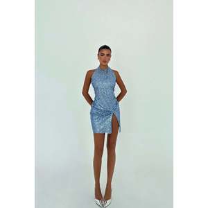 Robe de cocktail bleue mini Nateba - Product Image 2