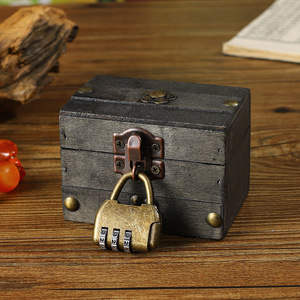 Mystic Arts Vintage Wooden <b>Storage</b> <b>Box</b> Multi Color <b>Lockable</b> Jewelry <b>Box</b> Decorative Craft Photography Prop Home Decoration - Product Image 4