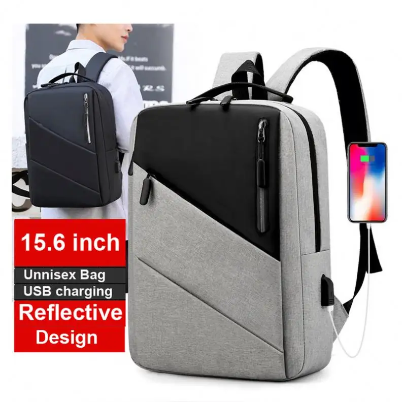 Anti hırsızlık su dayanıklı bilgisayar sırt çantası büyük kapasiteli özel okul USB şarj portu Laptop sırt çantası