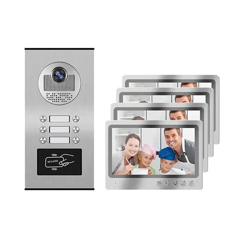 4 Dây Intercom Hệ Thống Chuông Cửa Ngoài Video Cửa Điện Thoại Đa Phòng Intercom Hệ Thống