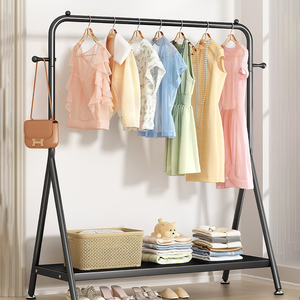 <span class=keywords><strong>Porte</strong></span>-vêtements métallique à tringle unique de haute qualité, <span class=keywords><strong>grande</strong></span> capacité, avec crochets et étagère inférieure - Product Image 1