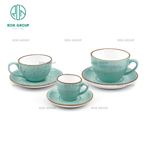 Gran oferta, taza de café de té capuchino de 3,6/6,5 pulgadas de cerámica de melamina azul cielo con asa para café, restaurante, Hotel, uso comercial - Product Image 6