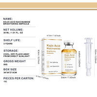 Sérum éclaircissant à l'acide kojique, à la niacinamide, à la vitamine C et à l'acide hyaluronique 50 ml, hydratant pour le visage, réducteur de pores, réparateur de la barrière cutanée