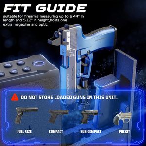 Coffre-fort compact pour <span class=keywords><strong>arme</strong></span> <span class=keywords><strong>de</strong></span> <span class=keywords><strong>poing</strong></span>, avec verrouillage biométrique et par code PIN, utilisation murale/chevet/voiture, coffre-fort sécurisé pour table <span class=keywords><strong>de</strong></span> nuit - Product Image 6