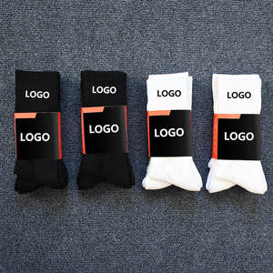 Men's Crew <b>Socks</b> <b>Black</b> Knitted Logo Print Daily Wear Regular Style - Product Image 5