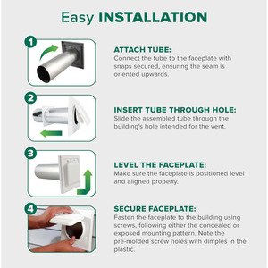 Grille d'aération en plastique durable à double porte de 4 pouces pour sèche-linge, salle de bain, résistante, 2,0 mm, anti-insectes, avec serrure à bouton, installation facile - Product Image 4