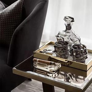 Personnalisable conçu léger luxe modèle chambre whisky verre à vin ensemble plateau décorations créatives ornements - Product Image 2
