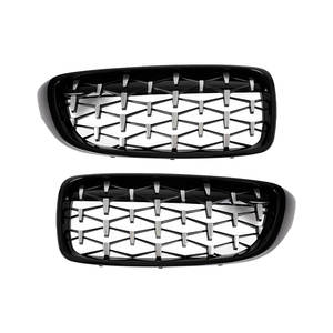 Grille supérieure avant en diamant chromé noir pour <span class=keywords><strong>BMW</strong></span> série 4 F32 F33 F36 F82 2014-2018 Grille avant de voiture - Product Image 4