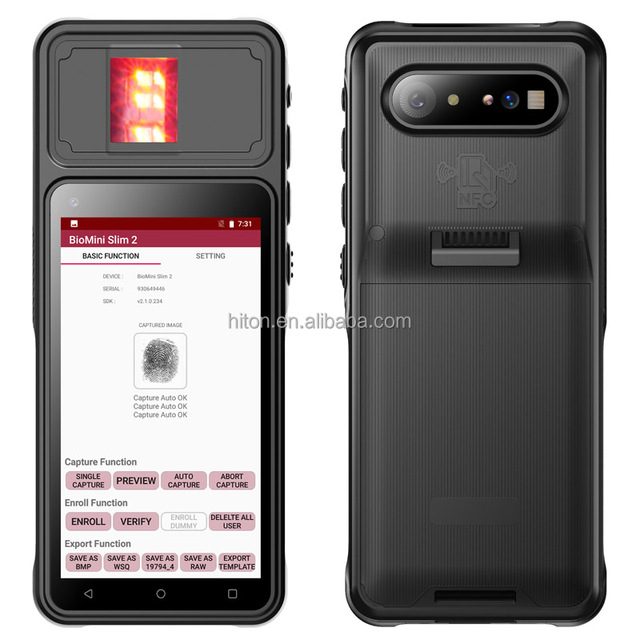 Direct Factory 5" PDAs Industrial Handhelds with Optical Biometric Fingerprint Reader NFC 2D Barcode Scanner Fingerprint Scanner