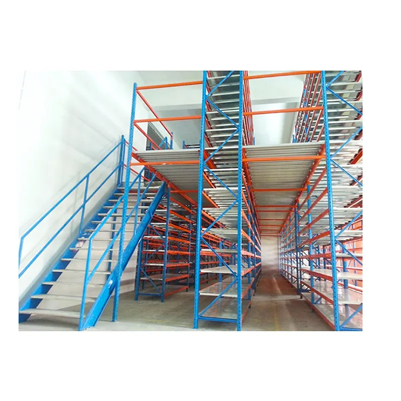 Heavy Duty Steel Warehouse Two Level Storage Shelving Racking Steel Mezzanine Floor Rack