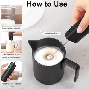 Tốc Độ Cao Pin Hoạt Động Thép Không Gỉ Sữa Frother Uống Mixer Trứng Beater Matcha Whisk Điện Cà Phê Frother Cầm Tay - Product Image 3