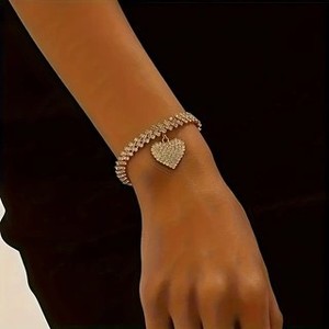 Bracelet à strass tendance, chaîne de cheville, bijoux pendentif cœur, idéal pour les <span class=keywords><strong>vacances</strong></span> à la mer - Product Image 3