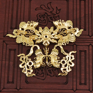 Horquilla con colgante de mariposa, chapado en cobre, oro y plata, estilo antiguo, accesorio para el cabello Hanfu, material para tocados. - Product Image 3