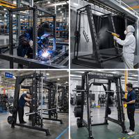 Machine Smith de qualité commerciale tout-en-un pour la maison - Rack de musculation multifonctionnel avec système de croisement de câbles haut/bas
