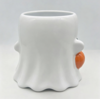 Mug en céramique fantôme 3D mignon, décoration d'Halloween, tasse à café/eau, nouveauté, poignée fantôme effrayante, compatible lave-vaisselle, Halloween
