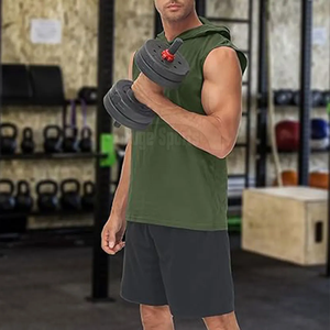 2025 New Style Customized Oversized <b>Men's</b> <b>Thermal</b> Tank <b>Top</b> With Hood Pullover Plain Gym <b>Men's</b> Hoodies Breathable Blank Hoodies - Product Image 2