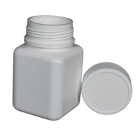 Flacon carré HDPE médicinal solide oral de 60ml avec bouchon à vis pour préserver les médicaments solides Capsule Comprimé Pilule