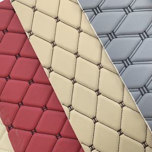 Borduurwerk Gewatteerd Diamantstiksel Leer 6.0Mm Polyurethaanschuim Voor Autostoelhoes Pvc Synthetisch Leer - Product Image 6