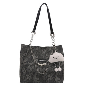 女式大容量包<span class=keywords><strong>2026</strong></span>新款时尚单肩包通勤学生手提包带链条 - Product Image 5