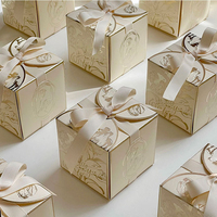 Boîtes Cadeaux de Mariage Champagne, Boîtes Chocolat pour Mariage, Fête Prénatale, Boîtes Cadeaux Dorées avec Ruban