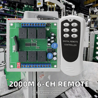 Kit de récepteur de télécommande sans fil 6 canaux 200m 433MHz 315MHz pour grue, machine d'usine, pompe à eau