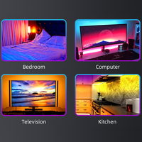 Bande lumineuse à LED avec changement de couleur de synchronisation de musique RVB, lumières LED Bluetooth avec télécommande intelligente, lumières LED pour chambre à coucher