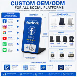 Individueller Acryl-NFC-Social-Media-Zählerständer mit QR-Code-URL für <span class=keywords><strong>Facebook</strong></span>, Instagram, Google, Hotels, Restaurants und Unternehmen - Product Image 5