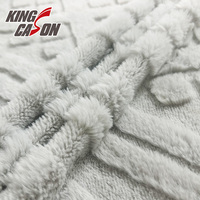 Couverture en tissu de luxe 100 % polyester uni Kingcason Factory pour poupées, bon marché, en fausse fourrure de lapin jacquard, trame 150D