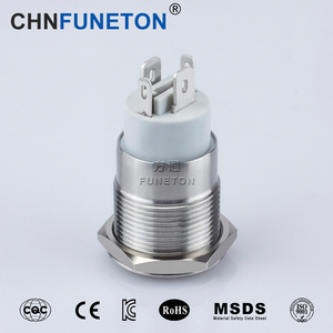 19/22mm 스테인리스 스틸 푸시 버튼 스위치 16A 20A <span class=keywords><strong>250V</strong></span> 1NO IP67 방수 링 LED 라이트 잠금/순간 작동 - Product Image 5