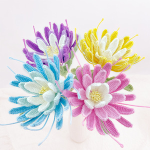 Fiore di Epiphyllum Oxypetalum in Lana Lavorato all'Uncinetto, Decorazione per Scrivania, Accessorio per Fotografia, Fiori Lavorati a Mano, Capodanno - Product Image 1