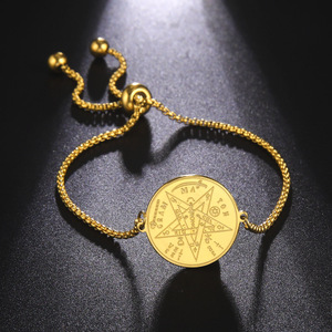 Tétragramme Nom <span class=keywords><strong>de</strong></span> Dieu Pentacle Bracelet pour Femme Homme Acier Inoxydable Béni <span class=keywords><strong>Pentagramme</strong></span> <span class=keywords><strong>de</strong></span> <span class=keywords><strong>Salomon</strong></span> Amulette Bracelet Bijoux - Product Image 5