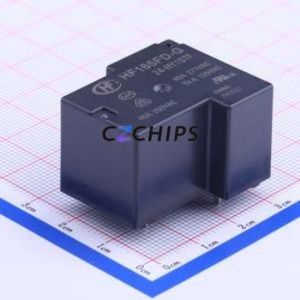 HF165FD-G/24-HY1STF Power Relay Through hole,27.5x32.2mm Relay 24V 1 Normally Open: 1A (SPST-Normally Open)::: 4 40A-277VAC - Product Image 1