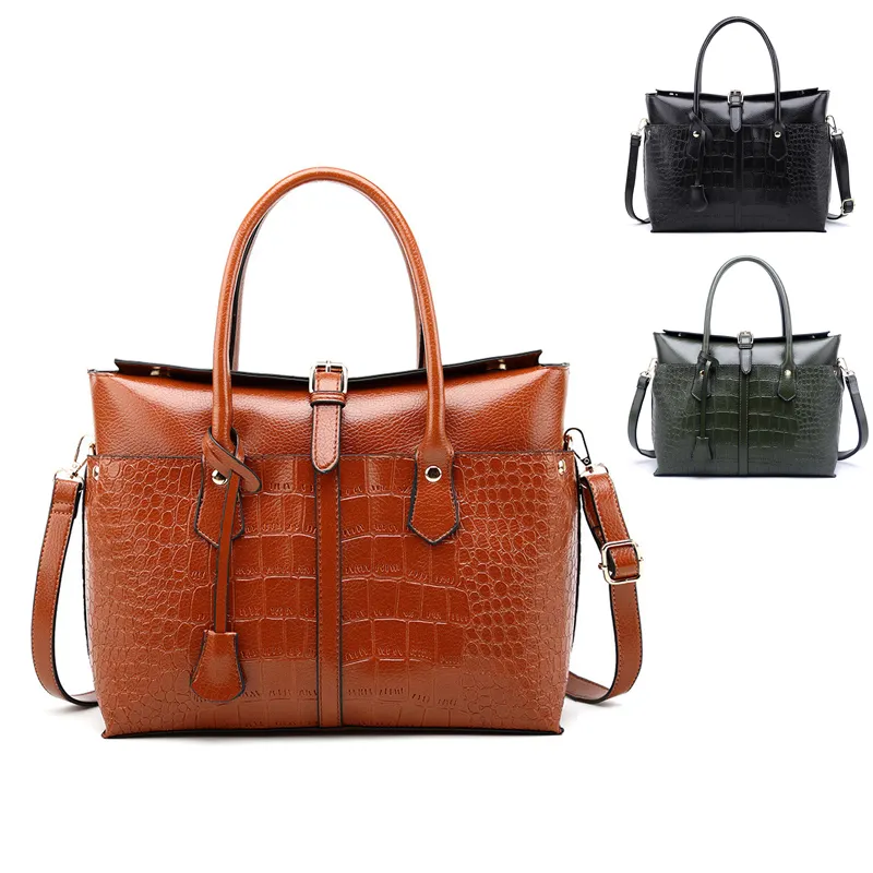 Vintage designer purses and PU leather school bag tote crocodile laptop messenger bags women handbags ladies