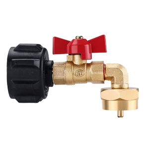 Adaptador de válvula de latón para entrada de agua de RV, 1/4 pulgada, para uso exterior con manija roja - Product Image 4