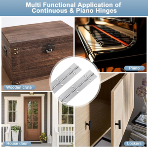 Bản lề đàn piano bán buôn, chiều dài tùy chỉnh, độ dày tùy chọn, bản lề dài liên tục, làm bằng thép, sắt, thép không gỉ, thép mạ kẽm - Product Image 6