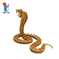 Scuola classe didattica forniture animali cartone ondulato naturale o stampa a colori 3D PUZZLE serpente con gli occhi