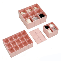 Boîte de rangement en silicone DIY empilable et détachable, organisateur de bureau pastel pour fournitures de bureau, cosmétiques et sous-vêtements