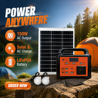 Système d'énergie solaire certifié ultra-portable, système de stockage d'énergie Lifepo4 150w 300w portable
