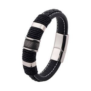 Bracciale Punk in Pelle PU per Uomo con Chiusura Magnetica in Acciaio Inossidabile, Bracciali Avvolgenti alla Moda, Bracciali in Pelle Intrecciata - Product Image 2
