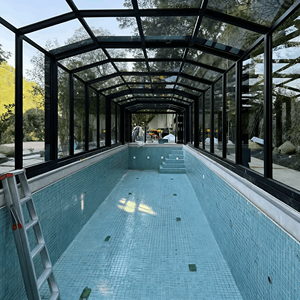 Parasoles motorizados de 4 estaciones de diseño moderno, techo <span class=keywords><strong>para</strong></span> jardín, solárium retráctil, cubierta de piscina, casa de vidrio deslizante <span class=keywords><strong>para</strong></span> Parque - Product Image 2