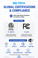 Interrupteur intelligent Wi-Fi pour éclairage, variateur de lumière, domotique, gradation LED, compatible Google Home, Home Assistant, Smart Life, certifié FCC ETL