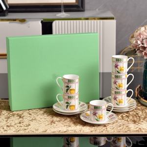 Juego de Tazas de Té de Alta Gama, Estilo Ligero y Lujoso, Seis Tazas y Seis Platos, para el Hogar, para la Tarde, para Banquetes, para Café - Product Image 2
