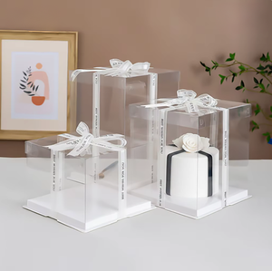 Transparente PET-Kuchenboxen & Geburtstagstorten-Geschenkbox |   Blumentasche für Geburtstag & Hochzeit - Product Image 2