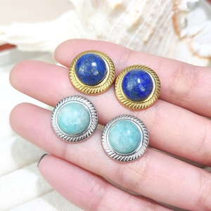 Offre Spéciale cristal naturel bijoux méditation mode acier inoxydable réglable <span class=keywords><strong>Lapis</strong></span> <span class=keywords><strong>Lazuli</strong></span> anneau Amazonite boucles <span class=keywords><strong>d</strong></span>'oreilles <span class=keywords><strong>et</strong></span> bague ensemble - Product Image 3