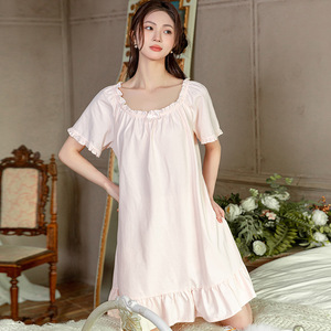 Chemises de nuit femmes mode pur été doux doux à manches courtes Mini chemises de nuit <span class=keywords><strong>Chic</strong></span> <span class=keywords><strong>nuisette</strong></span> pour dames princesse nouveau Homewear - Product Image 2