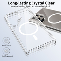 Funda Magnética de Calidad para Samsung S25 S26 Ultra con Cubierta Trasera Antiarañazos y Antiamarilleo, Transparente, para Teléfono Móvil con Bolsas de Aire Integradas