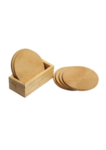 Handmade Wooden Round Storage Trays with Rustic Folk Art Village Design for Thanksgiving <b>Kitchen</b> <b>Decor</b> - Product Image 6