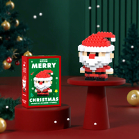 Mini ensemble de blocs de construction de Noël, Père Noël et bonhomme de neige, jouet en micro briques pour enfants, cadeau de Noël