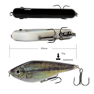 Leurre de pêche classique de 9 cm et 26 g, leurre de pêche à la truite, en acier inoxydable et ABS, leurre vibrant, posture de nage, son, leurre dur pour poissons d'eau salée - Product Image 2