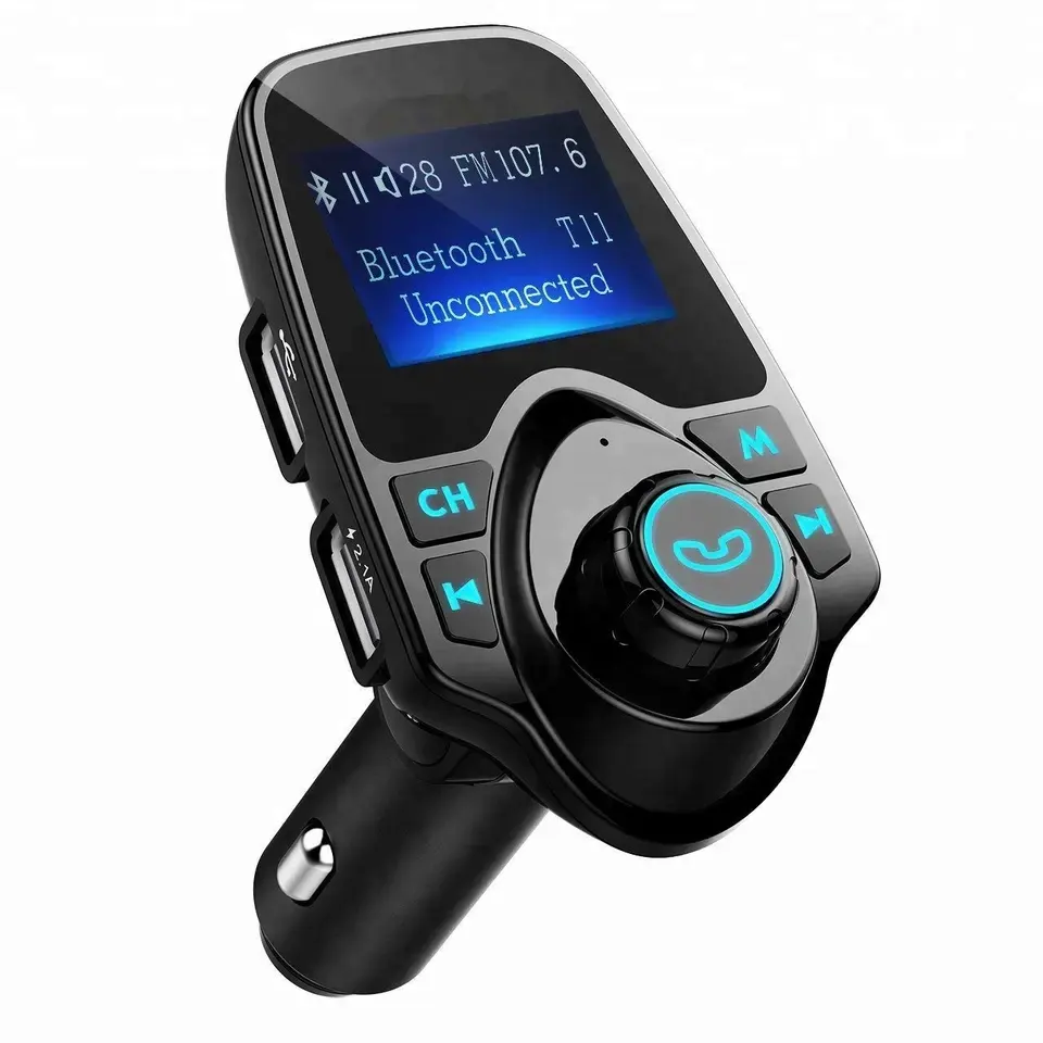 Agetunr t11d v5.0 Bluetooth xe FM Transmitter 1.8inch TFT hiển thị màu sắc tay miễn phí xe Kit AUX MP3 Music Player